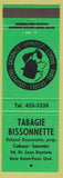 Matchbook Cover - Tabagie Bissonnette Tobacco Pipes Baie Saint Paul QC
