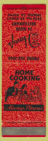Matchbook Cover - Henry's Restaurant Fresno CA red