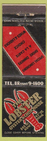 Matchbook Cover - The Lobster Oyster Chop House New York City