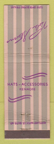 Matchbook Cover - Viola Stevens Hats Accessories Kenmore NY? WEAR