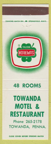 Matchbook Cover - Towanda Motel Restaurant PA