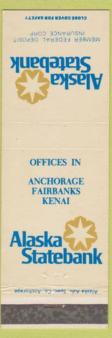 Matchbook Cover - Alaska State Bank Anchorage Fairbanks Kenai AK