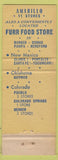 Matchbook Cover - Furr Food Stores Amarillo TX Colorado TX NM