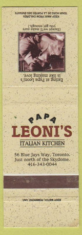 Matchbook Cover - Papa Leoni's Italian Kitchens Toronto ON