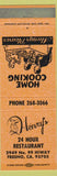 Matchbook Cover - Henry's Restaurant Fresno CA orange