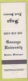Matchbook Cover - Gonzaga University Spokane WA Saga Food Services