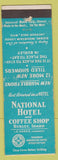 Matchbook Cover - National Hotel Coffee Shop Burley ID Jackson Hole WY