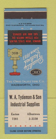 Matchbook Cover - Quality Valves Easton Allentown PA WA Tydeman