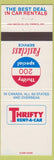 Matchbook Cover - Thrifty Car Rentals Canada