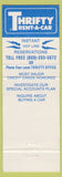 Matchbook Cover - Thrifty Car Rentals Canada