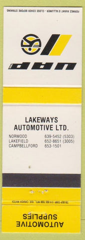 Matchbook Cover - UAP Auto Parts Norwood Lakefield Campbellford ON