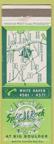 Matchbook Cover - Split Rock Lodge Club White Haven PA