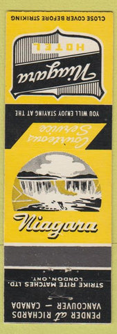 Matchbook Cover - Niagara Hotel Vancouver BC