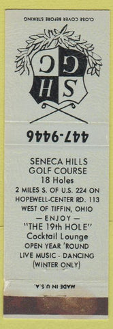 Matchbook Cover - Seneca Hills Golf Course Tiffin OH