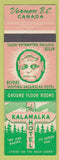 Matchbook Cover - Kalamalka Hotel Vernon BC