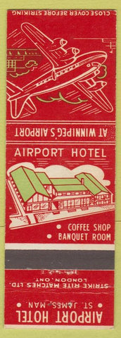 Matchbook Cover - Airport Hotel St James MB plane