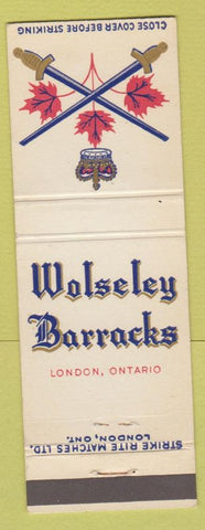 Matchbook Cover - Wolseley Barracks London ON Canadian military