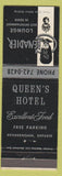 Matchbook Cover - Queen's Hotel Peterborough Grenadier Lounge
