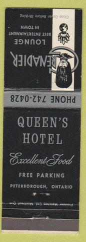 Matchbook Cover - Queen's Hotel Peterborough Grenadier Lounge