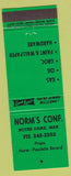 Matchbook Cover - Norm's Confectionery oil gas Notre Dame MB green