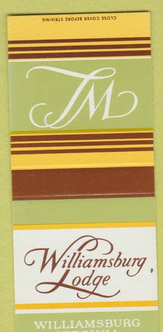 Matchbook Cover - Williamsburg Lodge VA SAMPLE