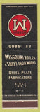 Matchbook Cover - Missouri Boiler and Sheet Iron Works St Louis MO