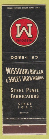 Matchbook Cover - Missouri Boiler and Sheet Iron Works St Louis MO