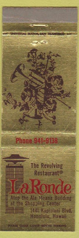 Matchbook Cover - La Ronde Restaurant Honolulu Hawaii revolving WEAR