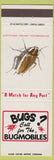 Matchbook Cover - Bugs Call the Bugmobile Roaches pest control