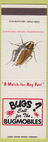 Matchbook Cover - Bugs Call the Bugmobile Roaches pest control