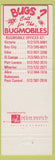 Matchbook Cover - Bugs Call the Bugmobile Roaches pest control