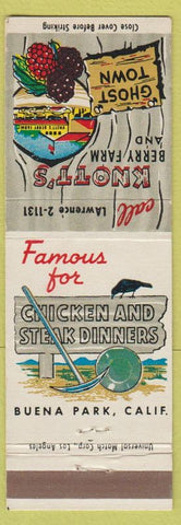 Matchbook Cover - Knott's Berry Farm Buena Park CA amusement Chicken Dinners