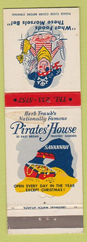 Matchbook Cover - Pirate's House Savannah GA STAINED