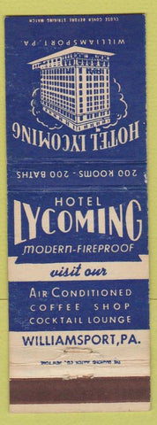Matchbook Cover - Hotel Lycoming Williamsport PA