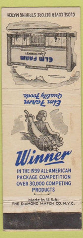 Matchbook Cover - Elm Farm Super Market Grocery