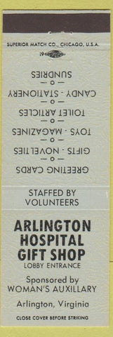 Matchbook Cover - Arlington Hospital Gift Shop Woman's Auxillary VA