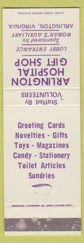 Matchbook Cover - Arlington Hospital Gift Shop Arlington VA white