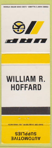 Matchbook Cover - UAP Auto Parts Canada William R Hoffard