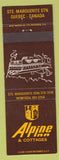 Matchbook Cover - Alpine Inn Cottages St Marguerite Montreal QC