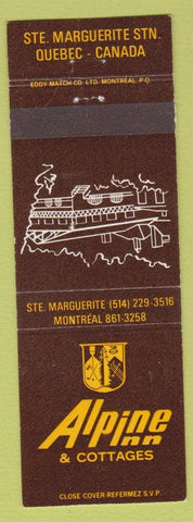 Matchbook Cover - Alpine Inn Cottages St Marguerite Montreal QC