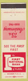 Matchbook Cover - First National Bank  Hazleton PA 1963