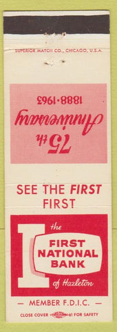 Matchbook Cover - First National Bank  Hazleton PA 1963
