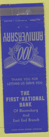 Matchbook Cover - First Natonal Bank Bloomsburg PA