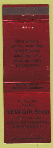 Matchbook Cover - Arlington Hospital Gift Shop Arlington VA red