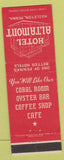 Matchbook Cover - Hotel Alamont Hazleton PA