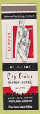 Matchbook Cover - City Center Motor Hotel Portland OR