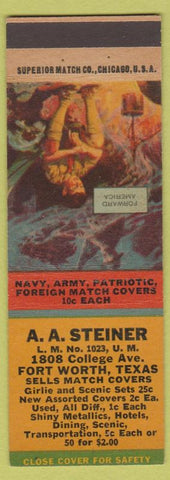 Matchbook Cover - AA Steiner Match Collector Fort Worth TX boyscout