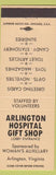 Matchbook Cover - Arlington Hospital Gift Shop Arlington VA peach