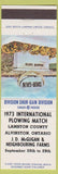 Matchbook Cover - Shur GAin Feeds 1973 Plowing Match Alvinston ON