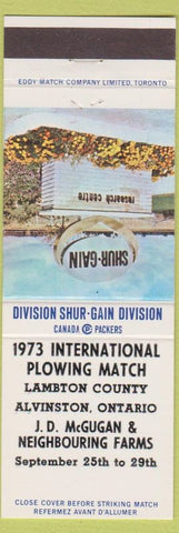 Matchbook Cover - Shur GAin Feeds 1973 Plowing Match Alvinston ON